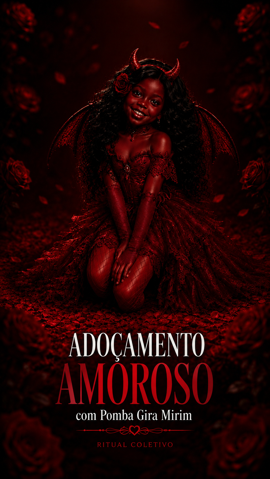 Flyer do ritual Ritual de Adoçamento Amoroso — Pomba Gira Mirim
