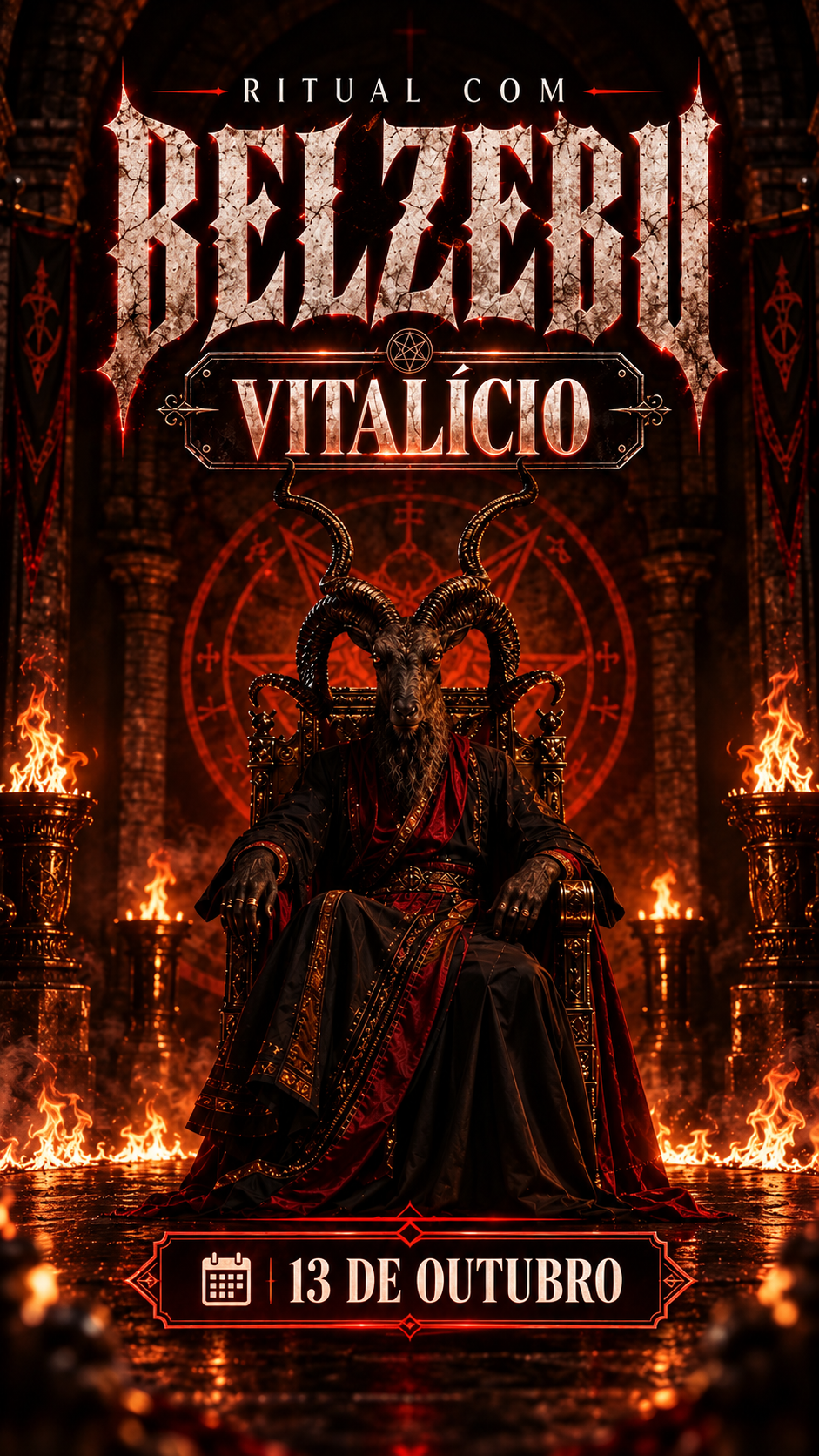Flyer do ritual Ritual com Belzebu — Vitalício