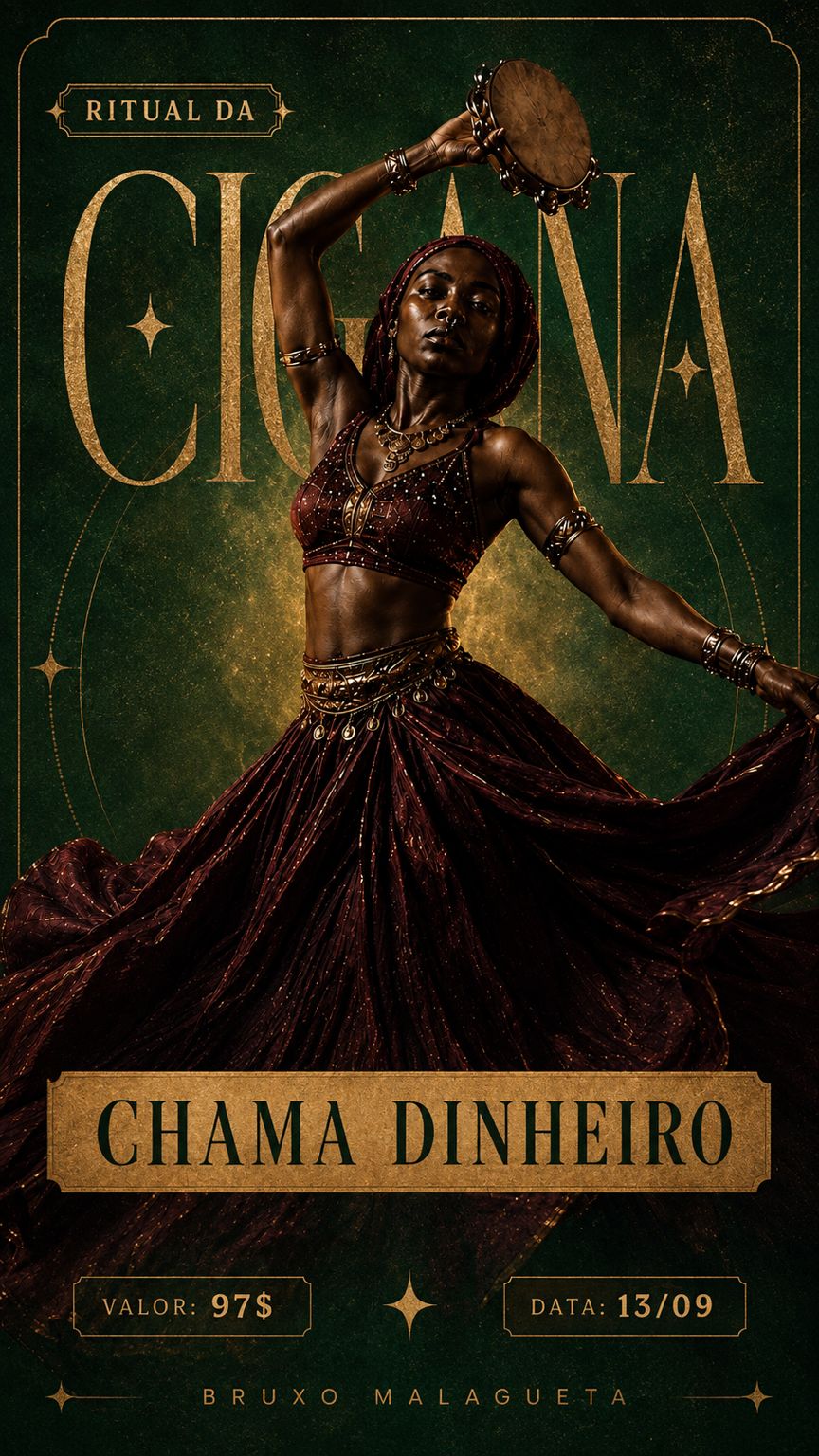Flyer do ritual Ritual da Cigana — Chama Dinheiro