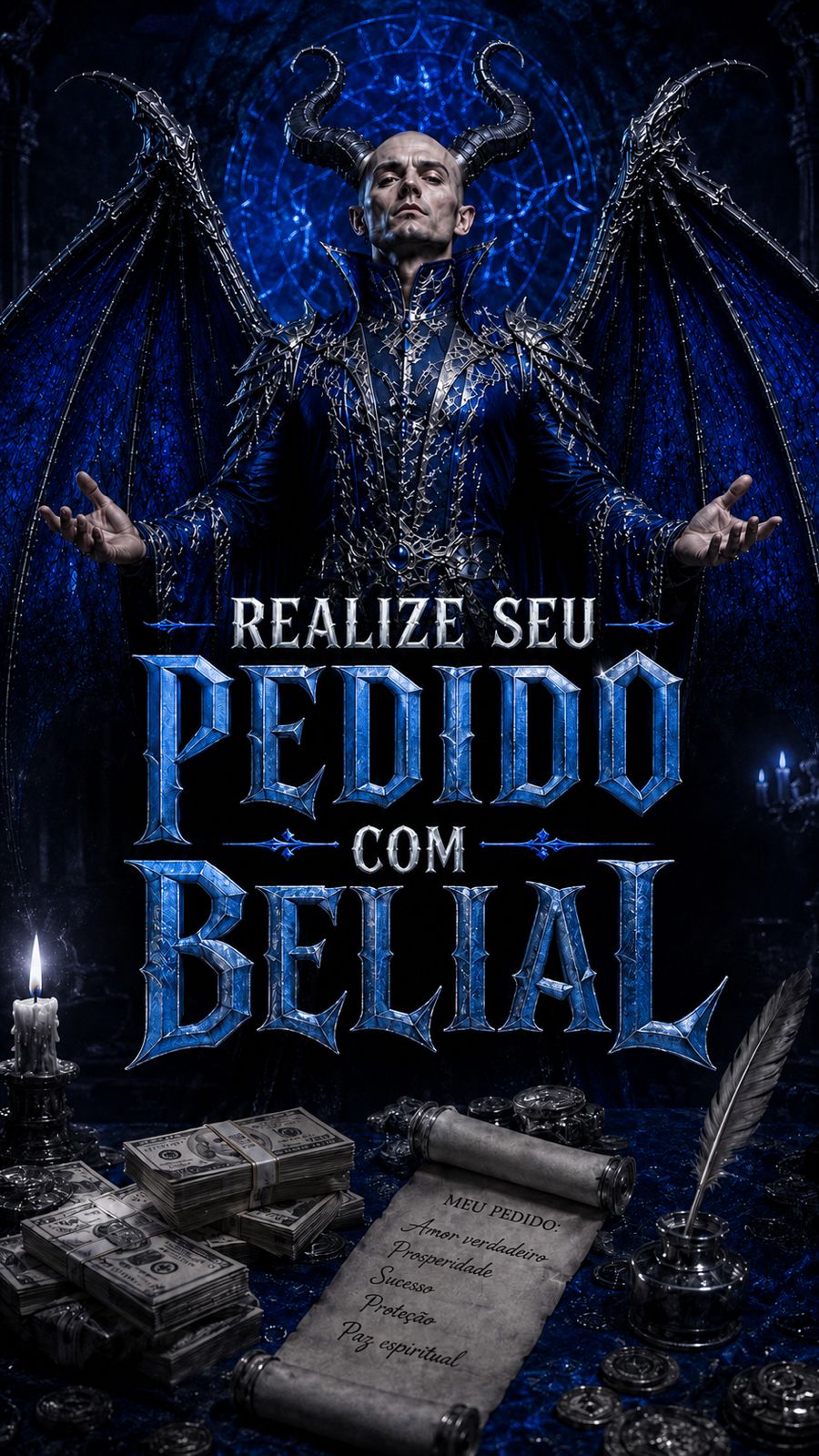 Flyer do ritual Particular - Realize seu Pedido com Belial