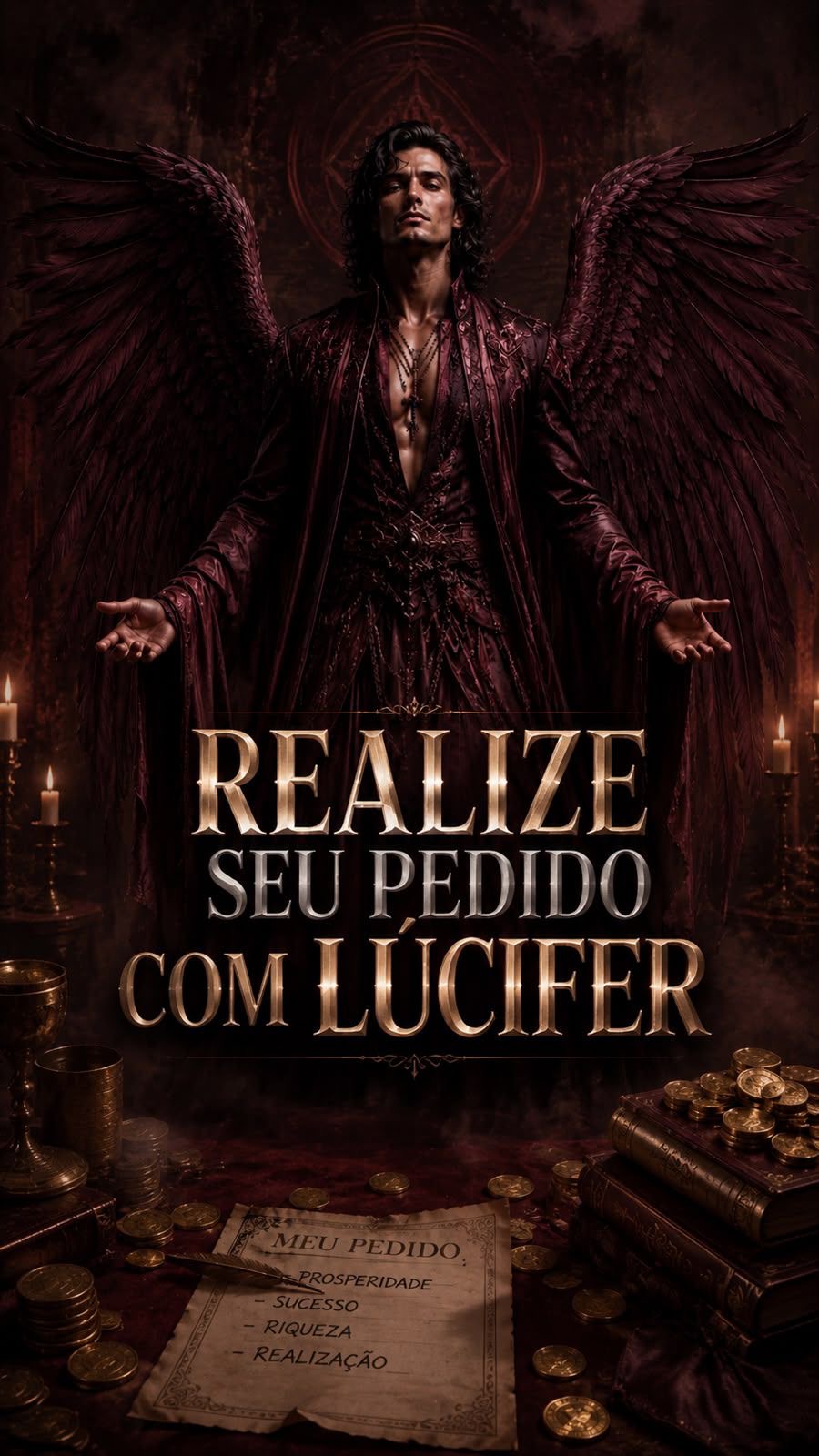 Flyer do ritual Realize seu Pedido com Lúcifer